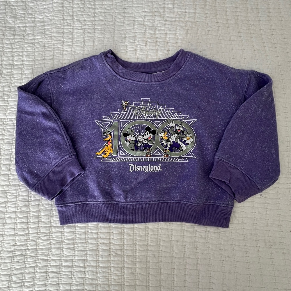 Disney 100 Years Purple Kids Sweatshirt
